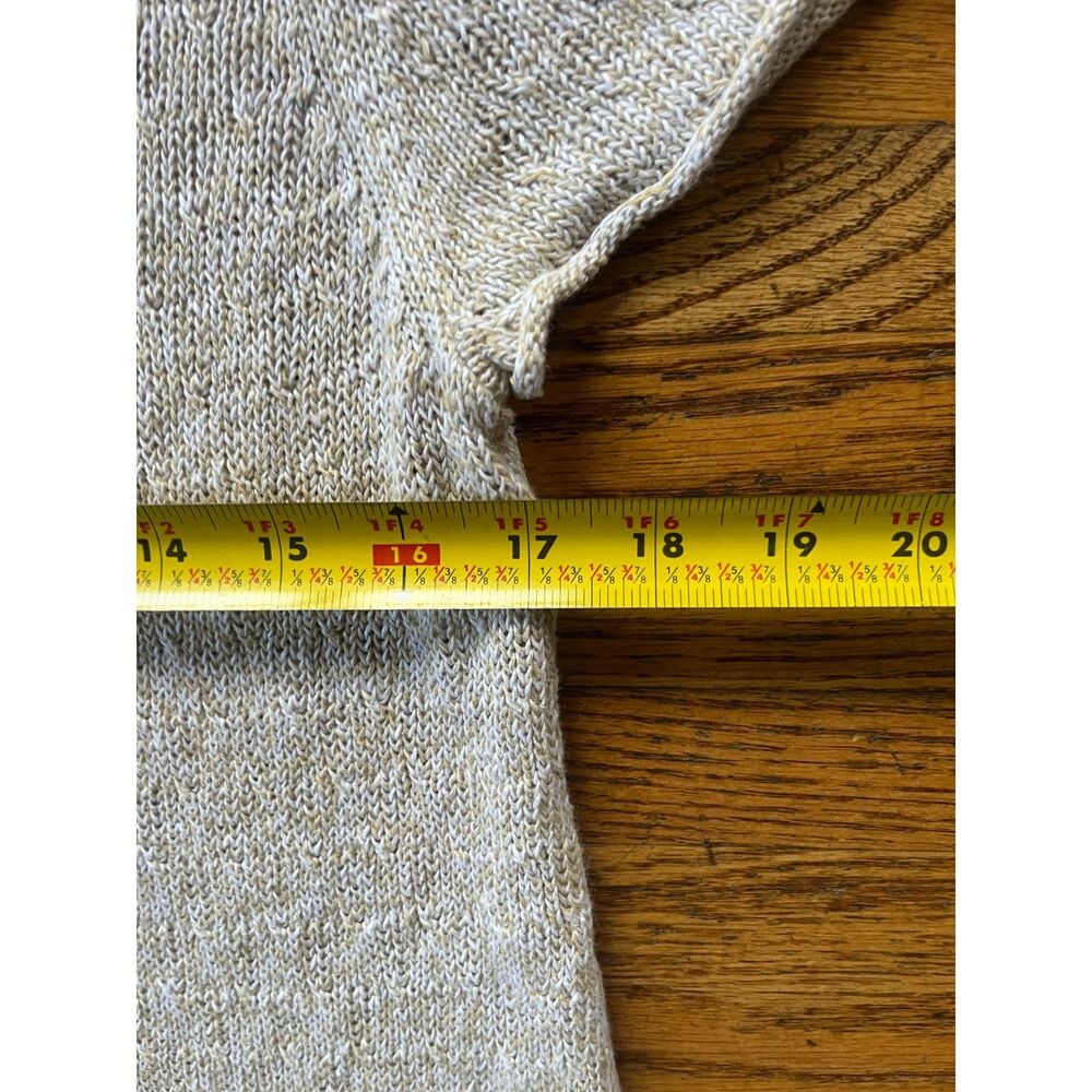 EILEEN FISHER Beige 100% Linen T Shirt Tee Blouse Top Women's Size Medium - Picture 8 of 9